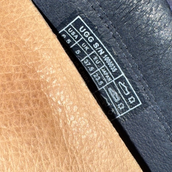 UGG Women's Moccasins in Blue Suede with Tan Accents Size U.S 6.5 - Picture 5 of 6